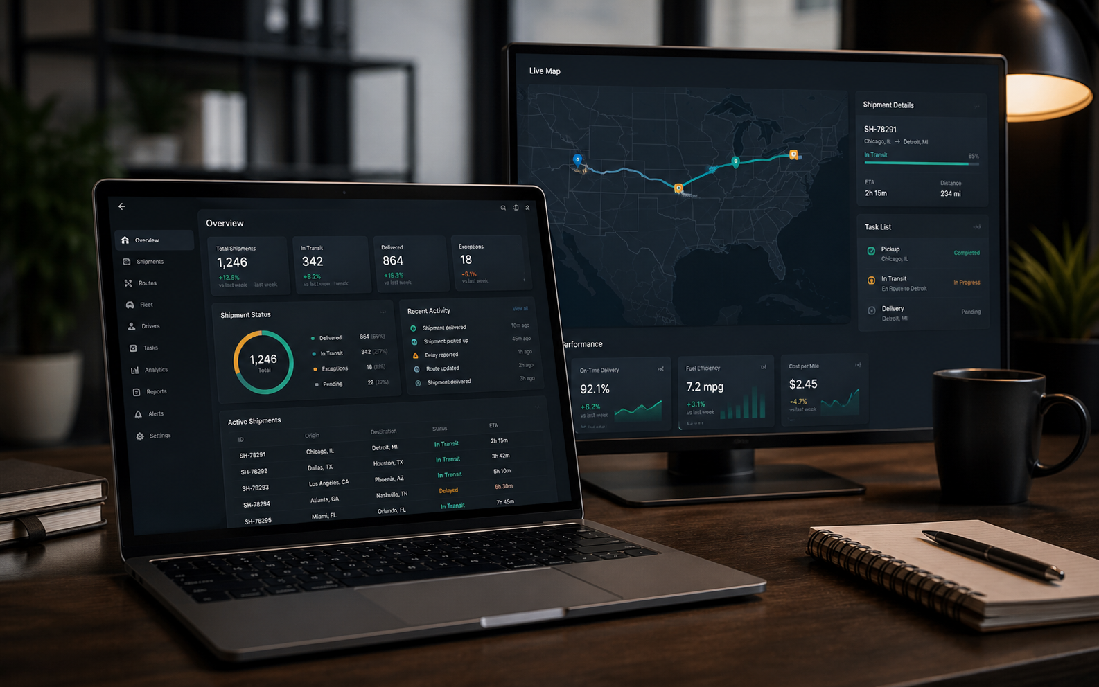 Atlas Logistics SaaS dashboard case study preview | CoreTechSoft
