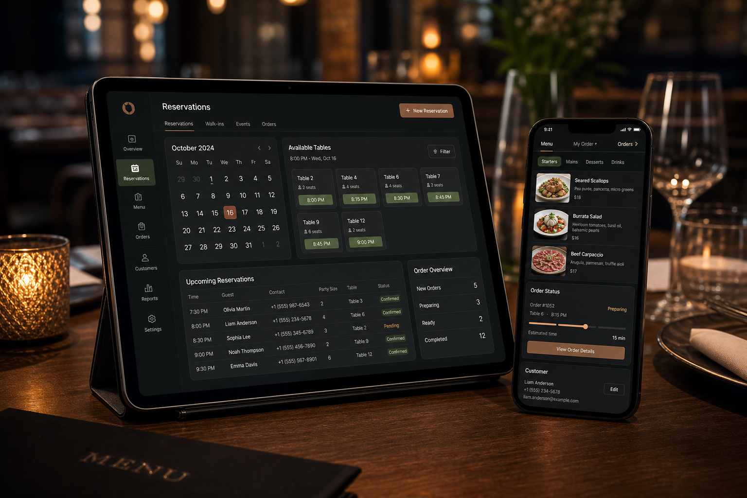 TableFlow restaurant booking platform case study preview | CoreTechSoft