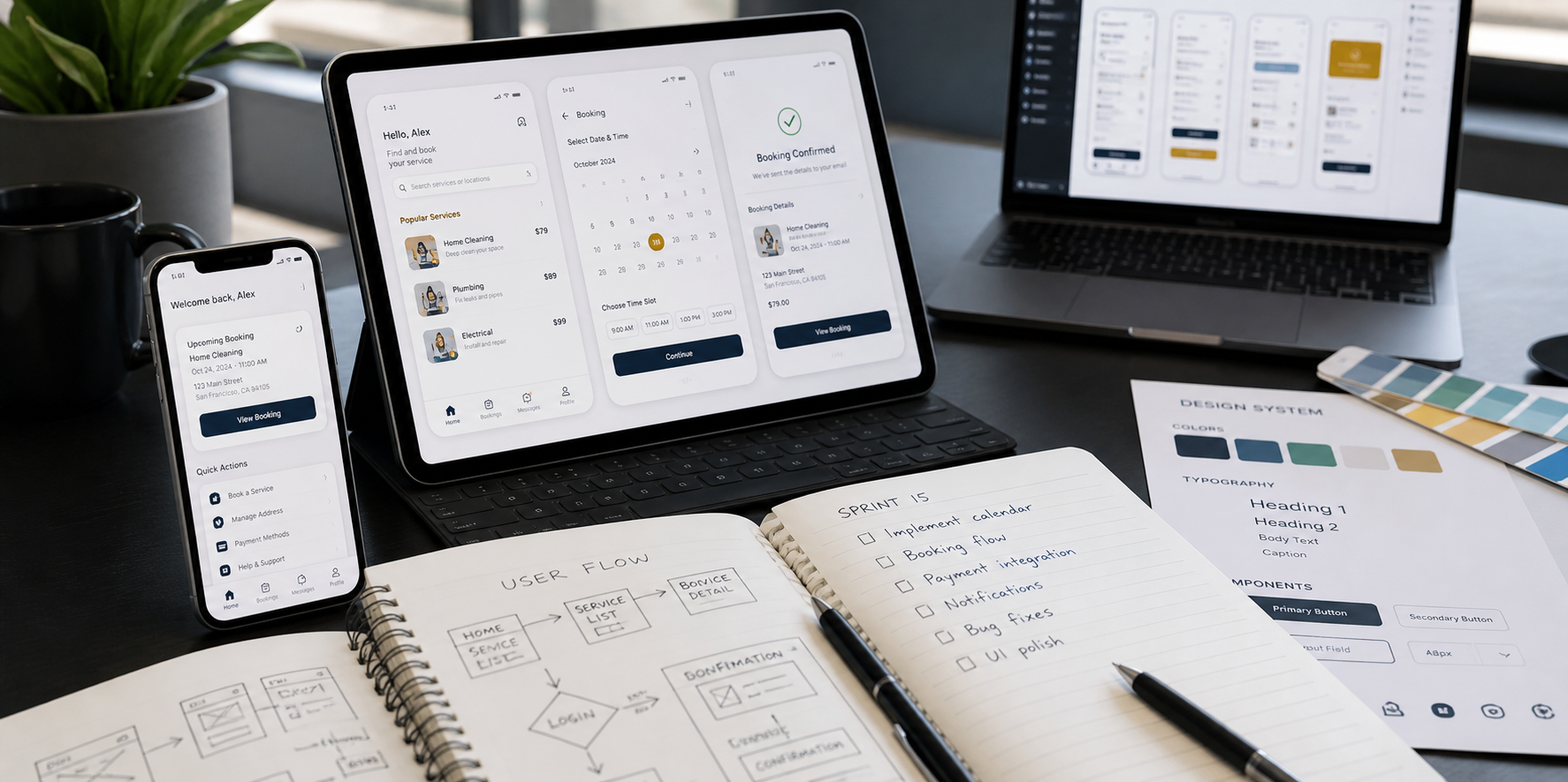 Mobile app development service preview with app dashboard | CoreTechSoft